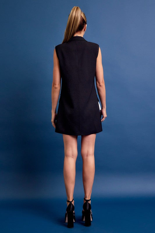 Studded Tassel Blazer Dress