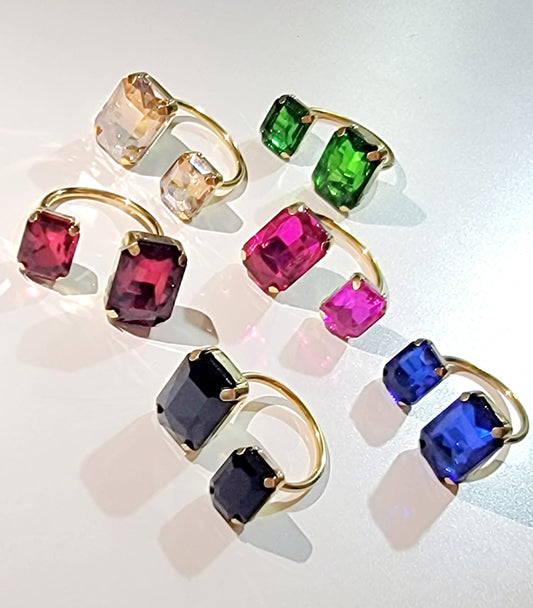 Accessories- Color Crystal Adjustable Rings