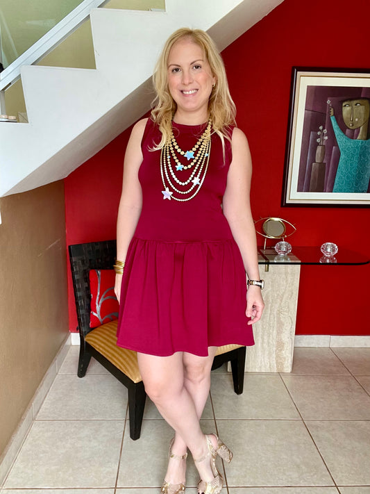 Vera Burgundy Dress