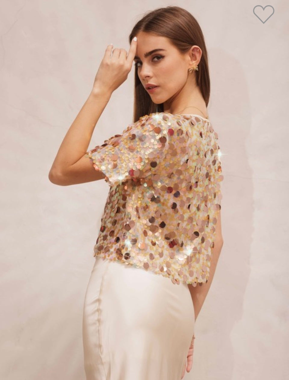 Iridescent Disc Sequin Top